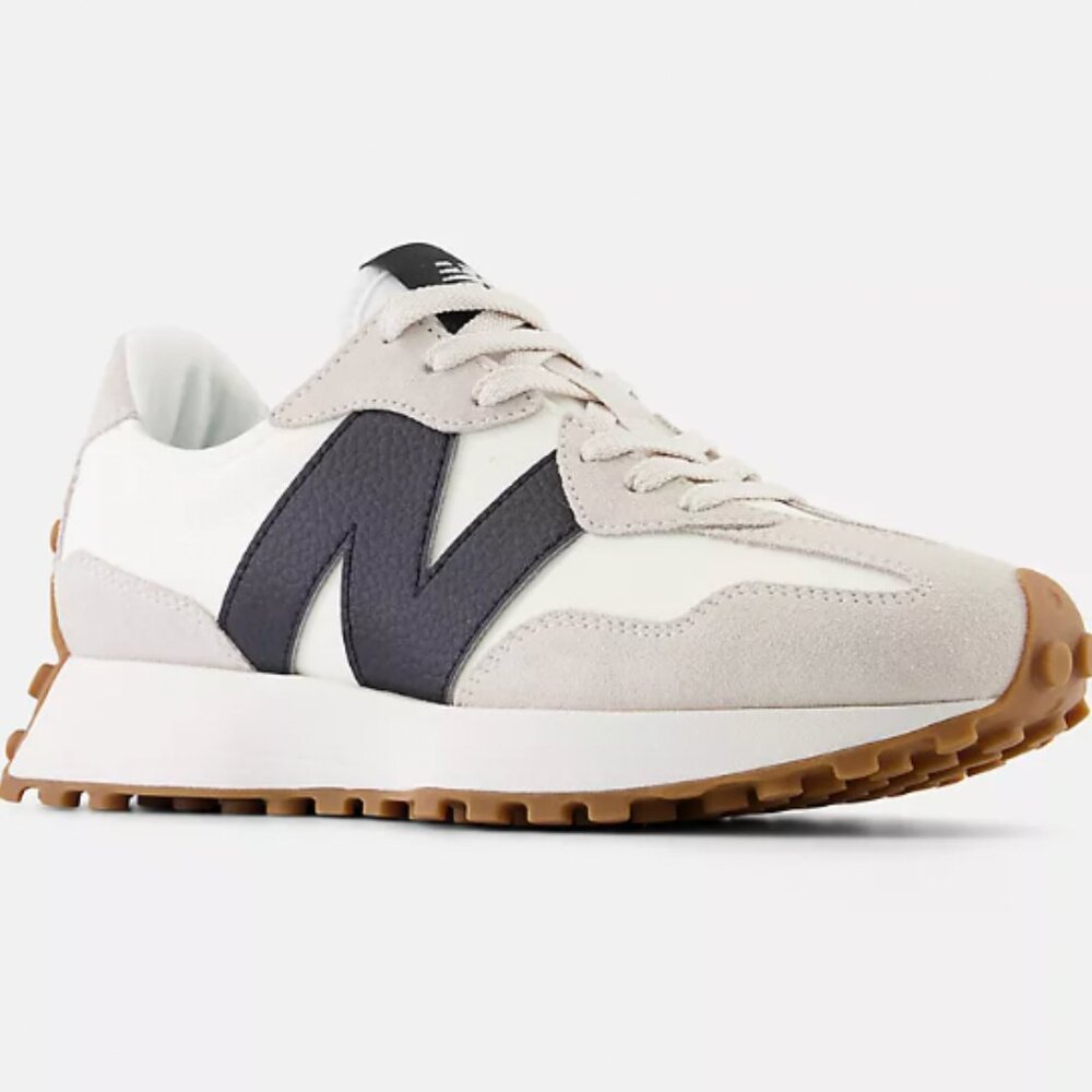New Balance Cream and Black Athletic Shoes